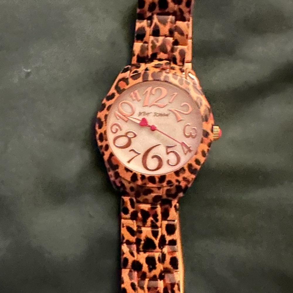 Betsey Johnson leopard print women’s watch